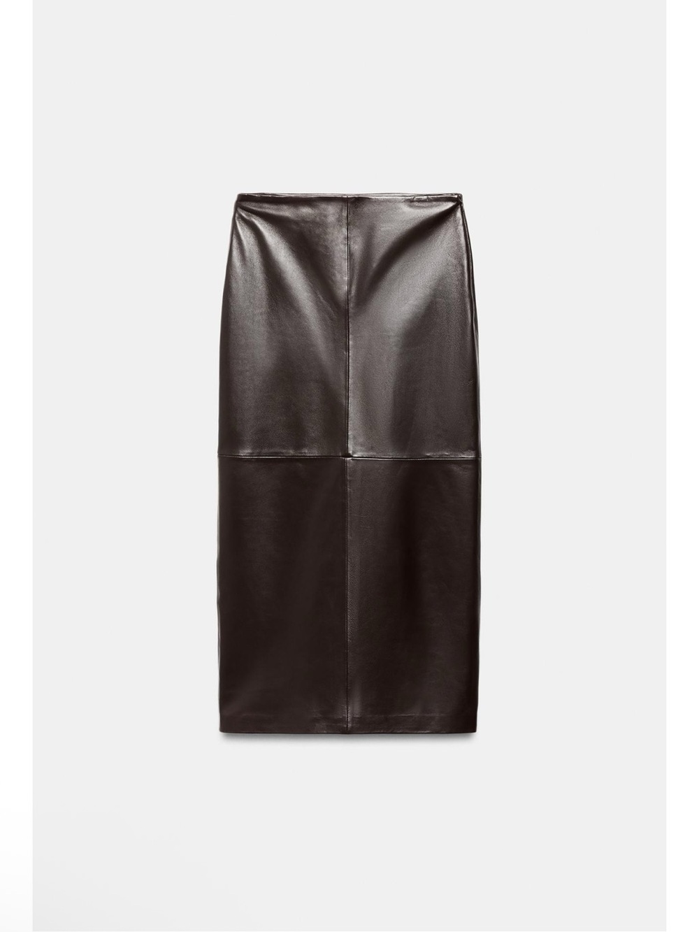 ZARA ZW COLLECTION 100% LEATHER MIDI SKIRT SIZE XS - Picture 6 of 8